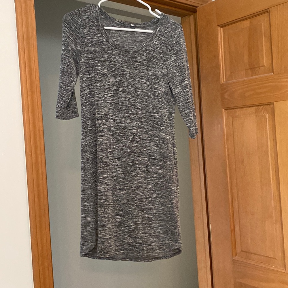 Gray sweater dress